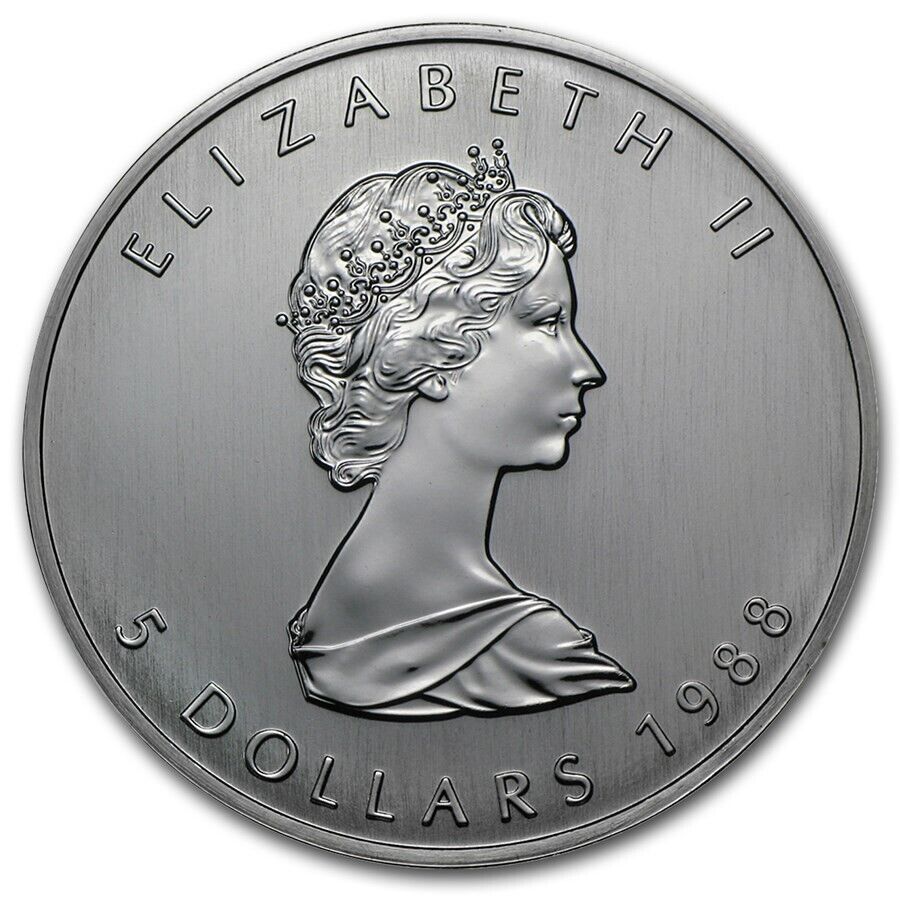 1988 1 oz CANADIAN SILVER MAPLE LEAF - RCM .9999 Fine Silver 1 Ounce Coin OGP