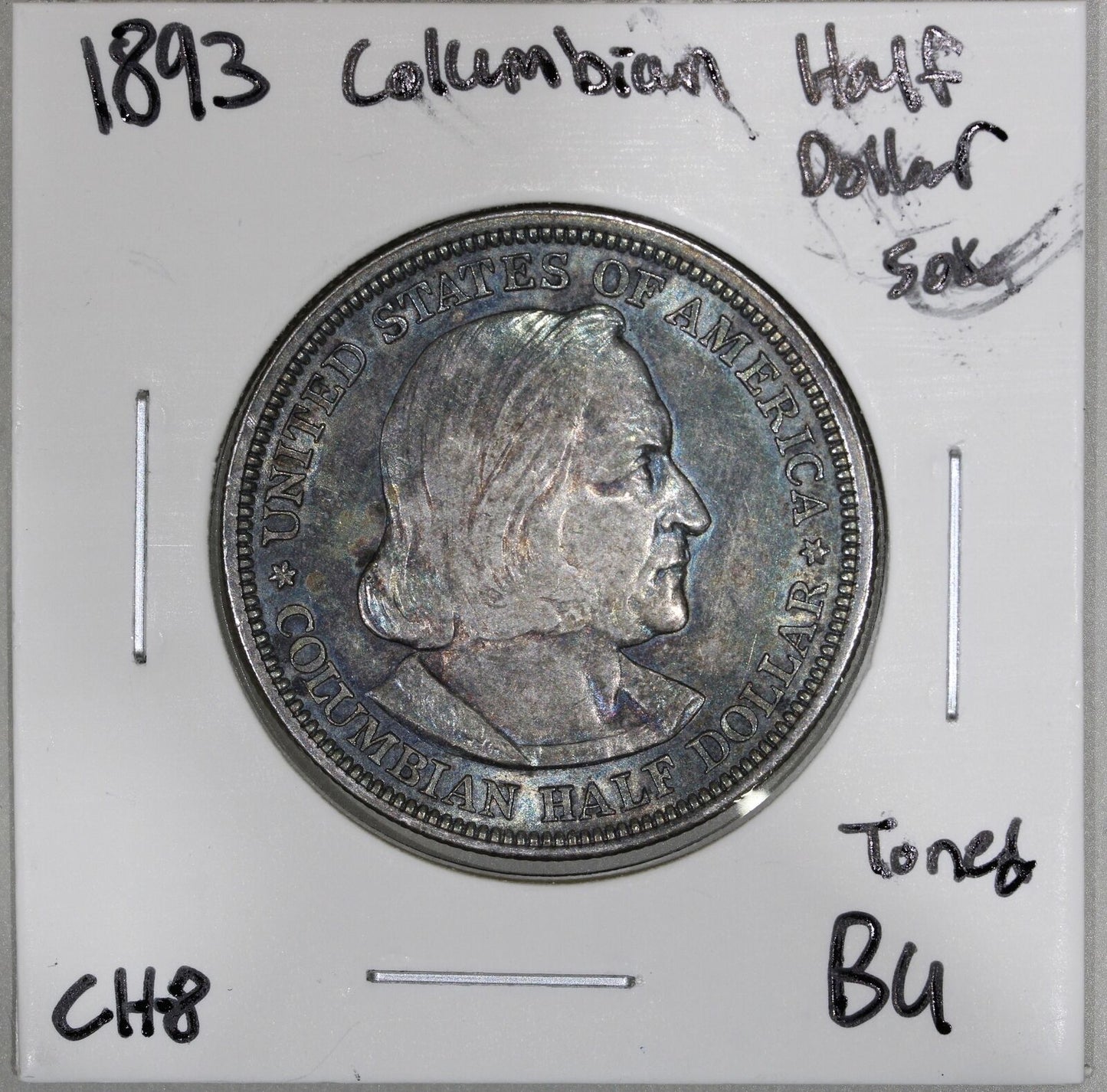 1893 (BU/UNC) Columbian Half Dollar 50c US Coin TONED