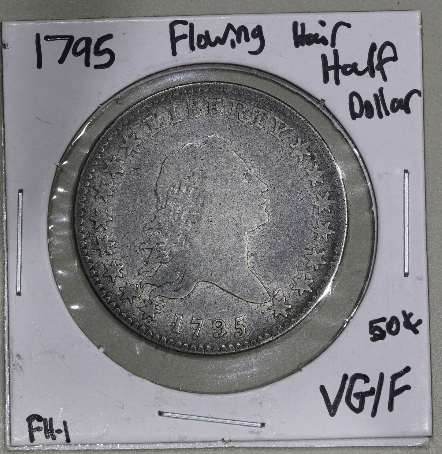1795 (VG/F) Flowing Hair Half Dollar 50c US Coin Very Good/Fine