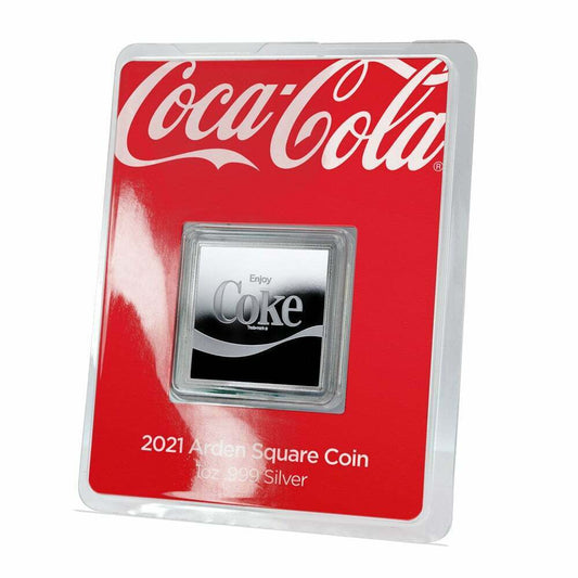 Coca-Cola: 2021 1oz Pure Silver ARDEN SQUARE Coin