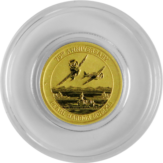 2016 Tuvalu Pearl Harbor Commemorative 1/10 Oz .9999 Gold Coin BU