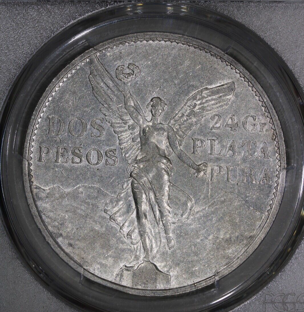 1921 Mexico 2 Dos Pesos Libertad Silver Coin Centennial PCGS AU53